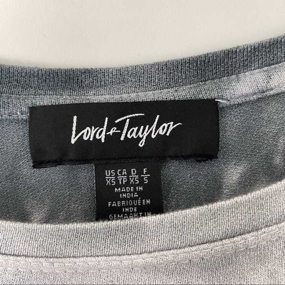 LORD & TAYLOR GREY SHORT SLEEVED TOP/TSHIRT WITH TIE DYE EFFECT, EXTRA SMALL - Picture 4 of 4